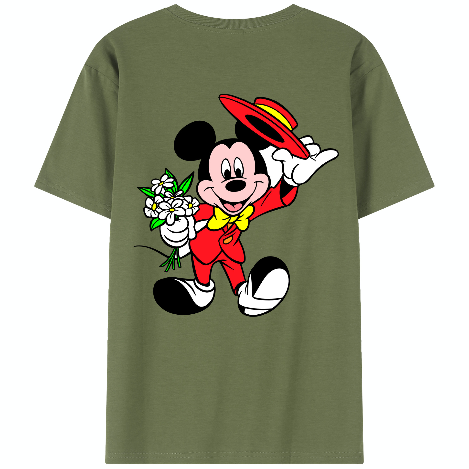 （画像用） ミッキーマウス Mickey Mouse 綿100％半袖Tシャツ（背面プリント）